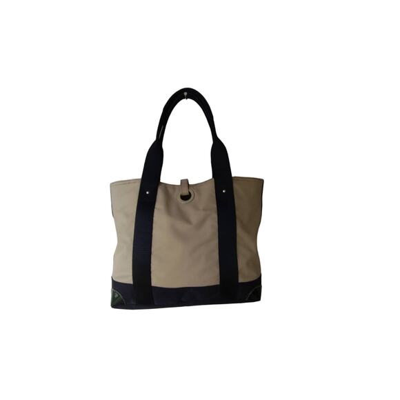 Franco Sarto Canvas Mini Tote Bag Tan and Brown 15"x10.5"x4" - Picture 15 of 15